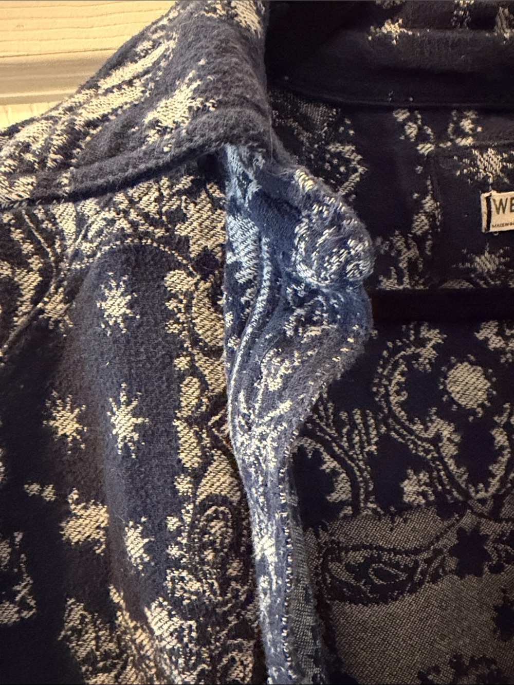 Free People Navy and White Paisley Jacket - Picture 5 of 7
